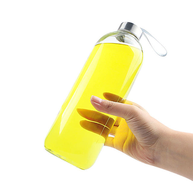 1000ml 1L Glass Water Bottle with Lid