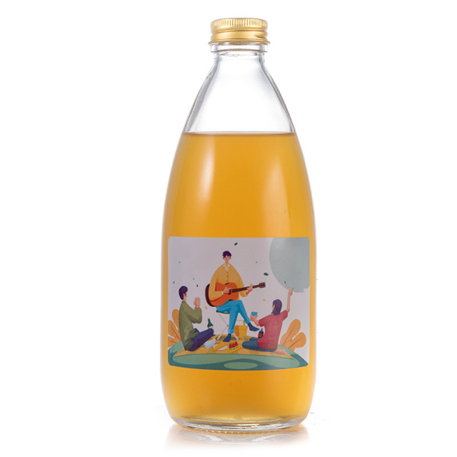 250ml 300ml Transparent Frosted Glass Fruit Wine Bottle with Aluminum Cap