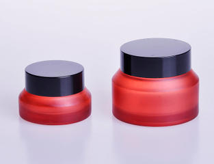 Glass Cream jar with oblique shoulder with customized color 