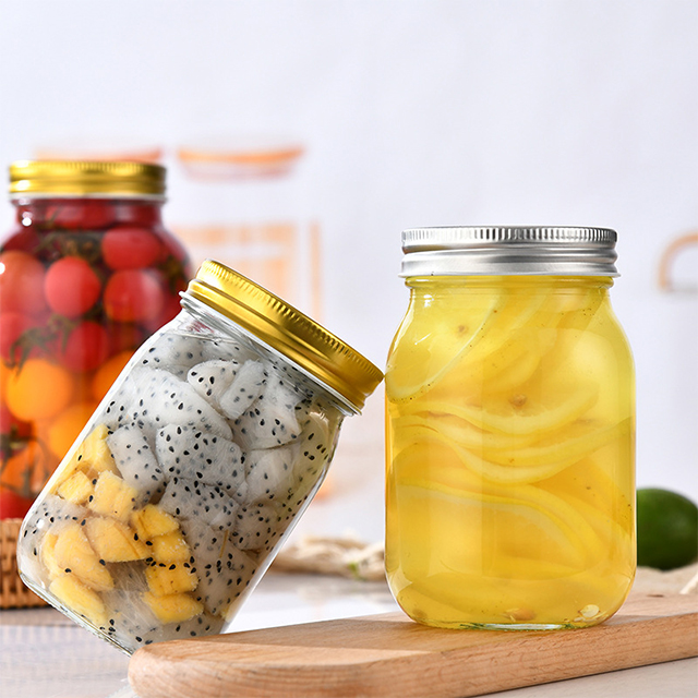 150ml 250ml 380ml 500ml 750ml Thick Round Clear Glass Storage Tank with Aluminum Lid