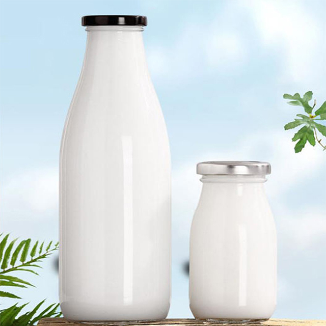 6oz 8oz 16oz 32oz Transparent Glass Milk Bottles with Tin Lid