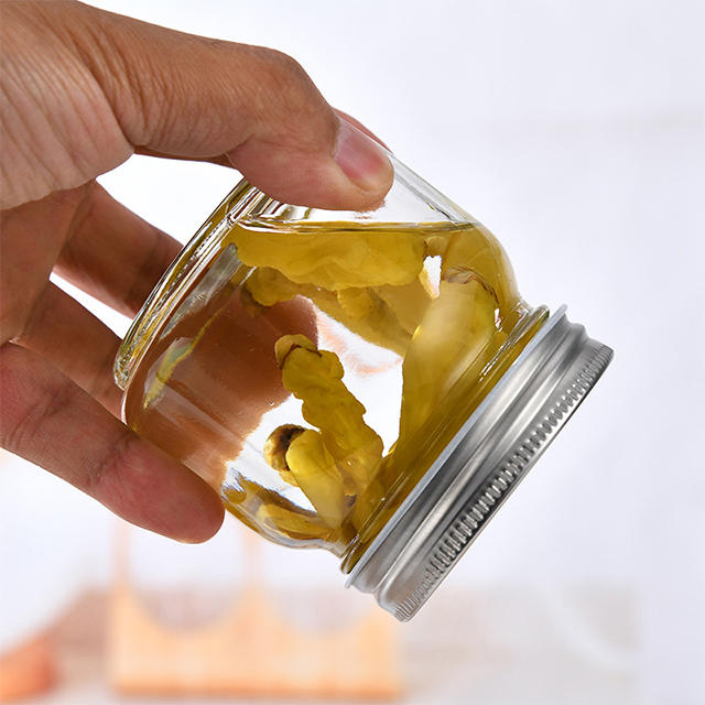 150ml 250ml 380ml 500ml 750ml Thick Round Clear Glass Storage Tank with Aluminum Lid