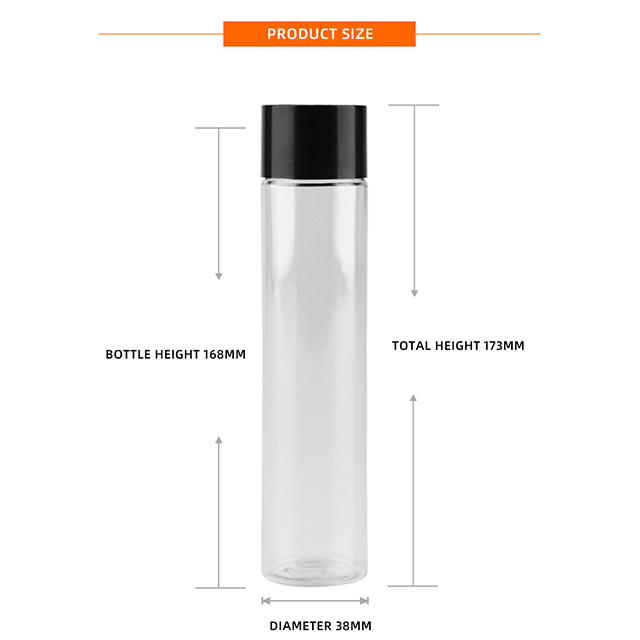 Transparent Glass Voss Bottle With Screw Cap