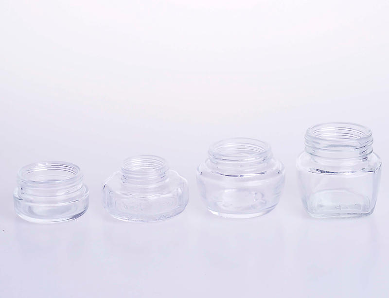 Customized Cream jar in clear glass in dofferent size 