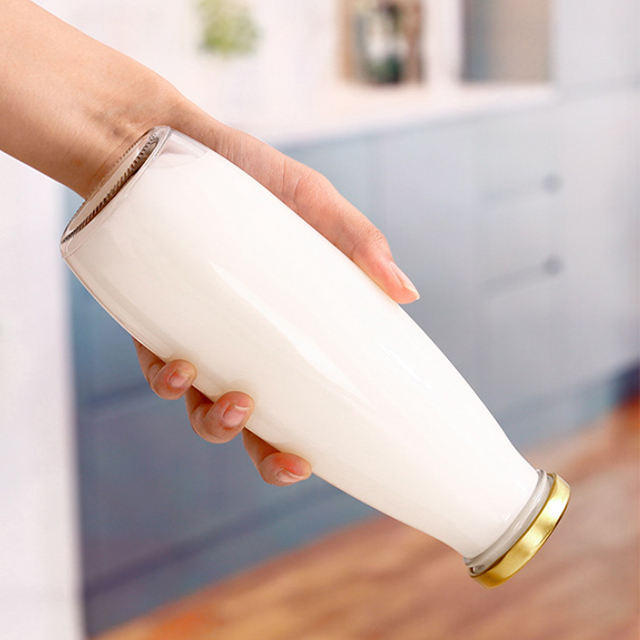 6oz 8oz 16oz 32oz Transparent Glass Milk Bottles with Tin Lid