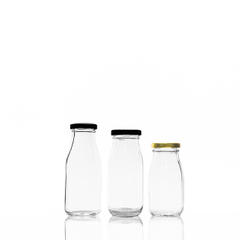200Ml 250Ml 350Ml 500Ml 1000Ml Transparent Glass Milk Bottle With Metal Lid