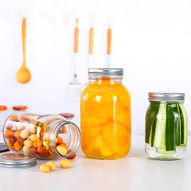 150ml 250ml 300ml 380ml 500ml Polished Mason Jar with Aluminum Lid