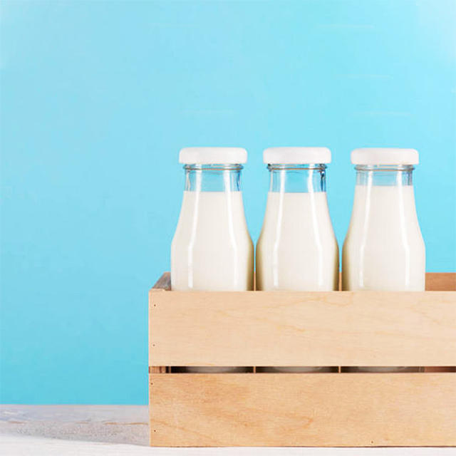 4oz 8oz 16oz Round Clear Glass Bottle for Water Juice Milk Coffee