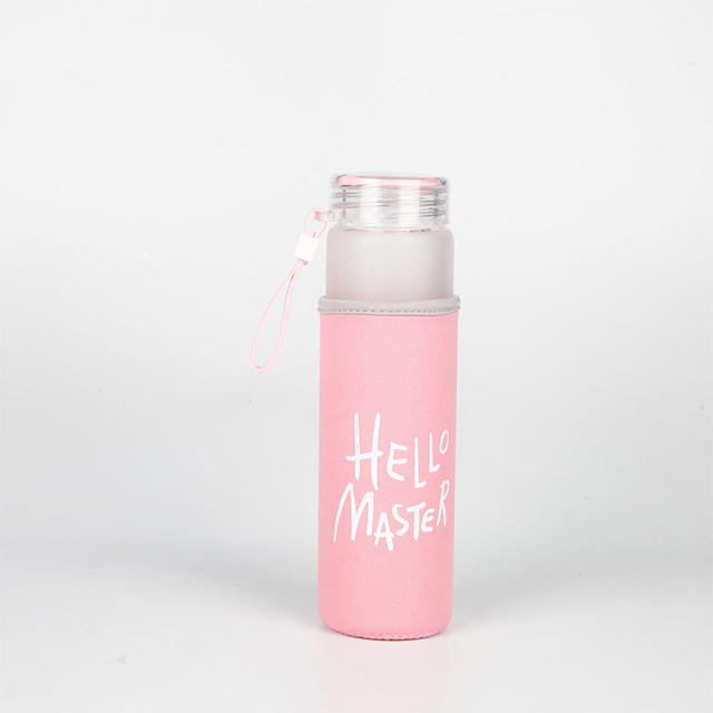 400ml Colorful Glass Water Bottle for Drinking