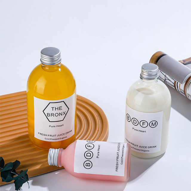 150ml 280ml 350ml Frosted Transparent Coffee Enzyme Milk Tea Juice Beverage Bottle with Aluminum Cap