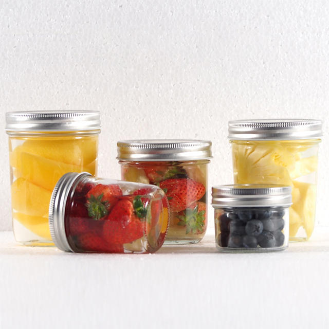 100ml 200ml 230ml 250ml 300ml 330ml 400ml 500ml Wide Mouth Glass Mason Storage Tank with Aluminum Lid