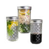 250ml 300ml 350ml 500ml 650ml Diamond Glass Mason Jar with Aluminium Lid