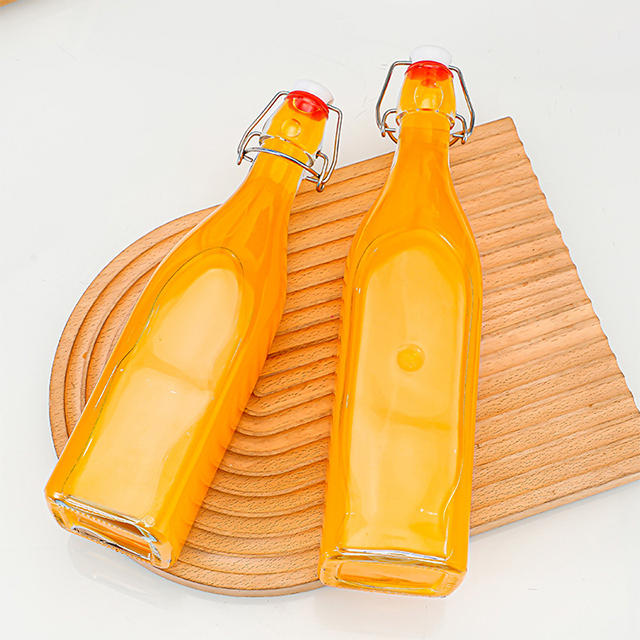 125ml 250ml 500ml Transparent Buckle Glass Enzyme Juice Bottle