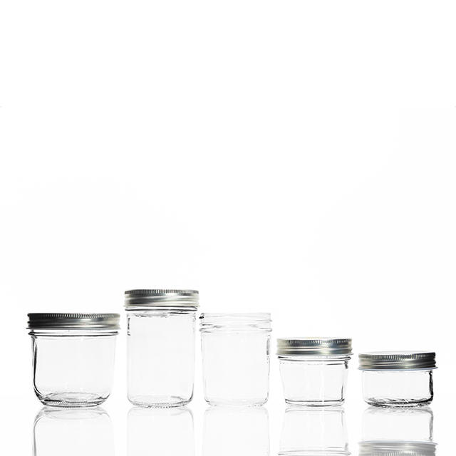 100ml 200ml 230ml 250ml 300ml 330ml 400ml 500ml Wide Mouth Glass Mason Storage Tank with Aluminum Lid