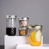 250ml 300ml 350ml 500ml 650ml Diamond Glass Mason Jar with Aluminium Lid