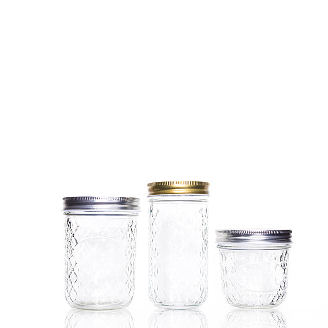 100ml 200ml 250ml 300ml 350ml 500ml 650ml Diamond Mason Jar with Aluminum Lid