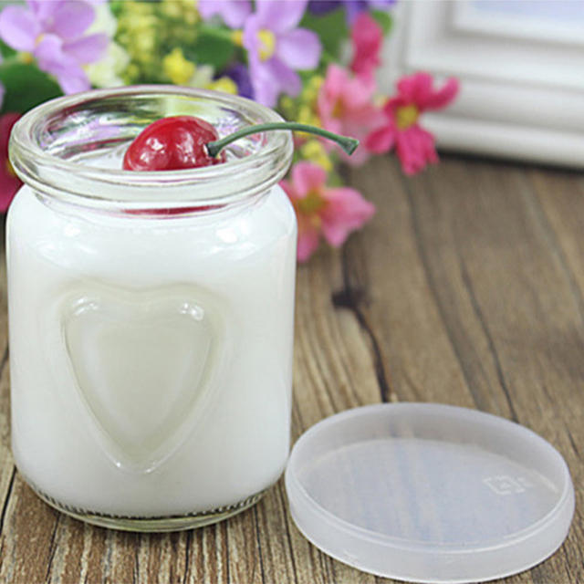 150ml Heart Shaped Pattern Glass Pudding Jar with Lid