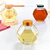 250ml 380ml 500ml Hexagonal Glass Honey Jar with Stirring Stick