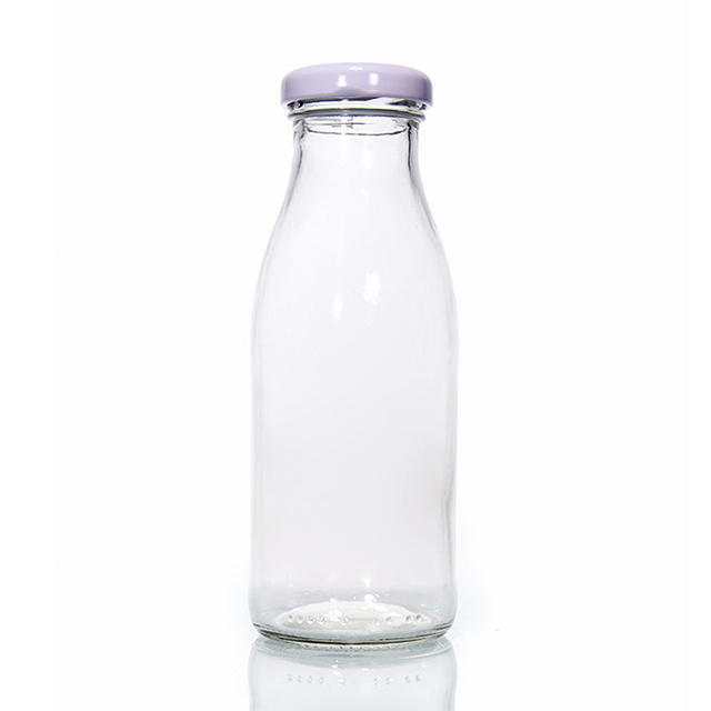 4oz 8oz 16oz Round Clear Glass Bottle for Water Juice Milk Coffee