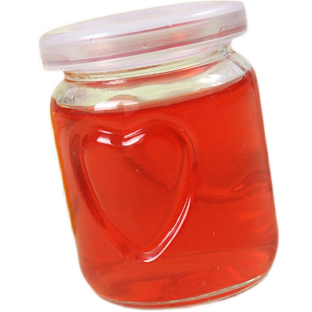 150ml Heart Shaped Pattern Glass Pudding Jar with Lid