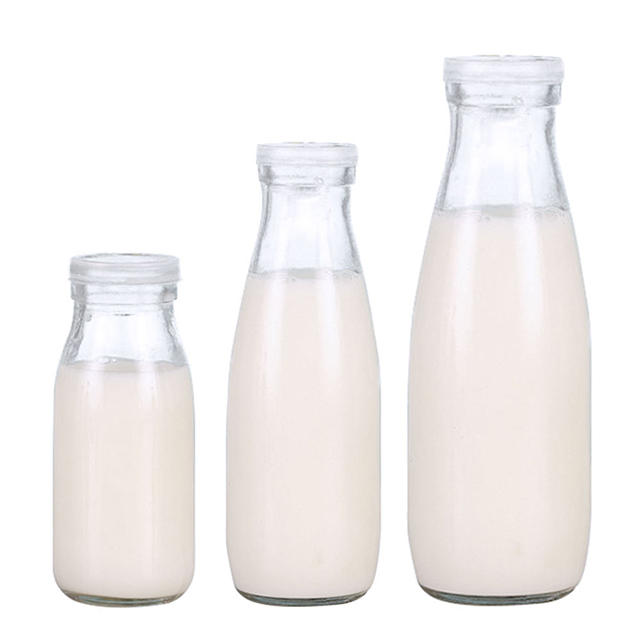 250ml 500ml 1000ml Drinking Beverages Milk Bottle With Plastic Tinplate Lid