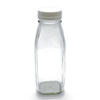 16oz Empty Clear Glass Milk Juice Drinking Bottles With Plastic Lid