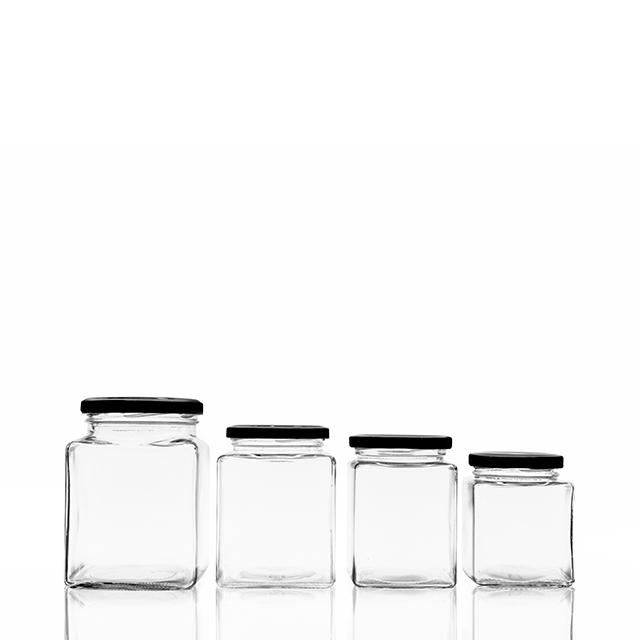 80ml 100ml 150ml 200ml 500ml Square Glass Sealed Jar with Lid