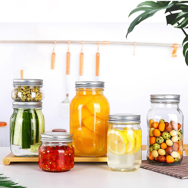 150ml 250ml 300ml 380ml 500ml Polished Mason Jar with Aluminum Lid