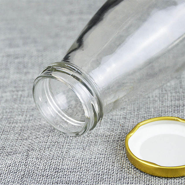 250ml 500ml 1000ml Drinking Beverages Milk Bottle With Plastic Tinplate Lid