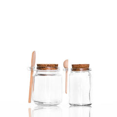 100ml 250ml Airtight Glass Jam Jar with Wooden Spoon