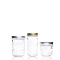 100ml 200ml 250ml 300ml 350ml 500ml 650ml Diamond Mason Jar with Aluminum Lid