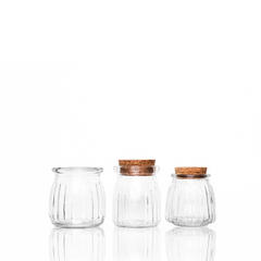 100ml 150ml 200ml Vertical Striped Pudding Jar with Lid