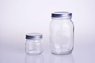 Square Style Glass Mason Jar with Metal Closure