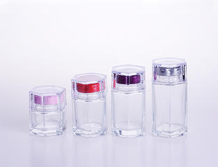 High Hexagon Glass Honey Jar