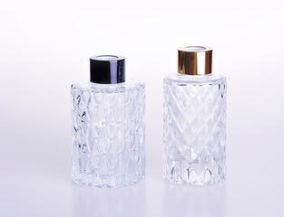 Clear Glass Perfume Reed Diffuser Bottle with Rattan