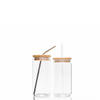 350ml 550ml High Borosilicate Glass Juice Cold Drink Cup with Bamboo Lid