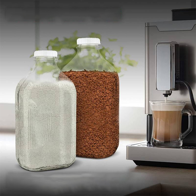 1L Glass Milk Bottle with Lid