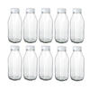16oz Clear Glass Milk Bottle with Plastic Lid