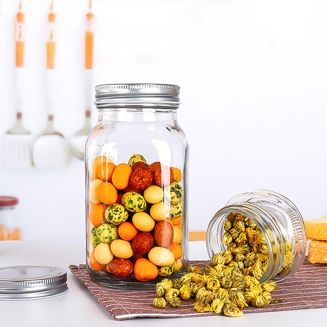 150ml 250ml 300ml 380ml 500ml Polished Mason Jar with Aluminum Lid