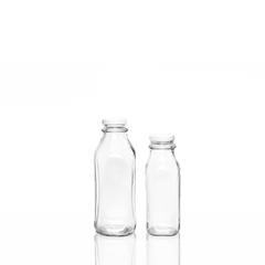 16oz Clear Glass Milk Bottle with Plastic Lid