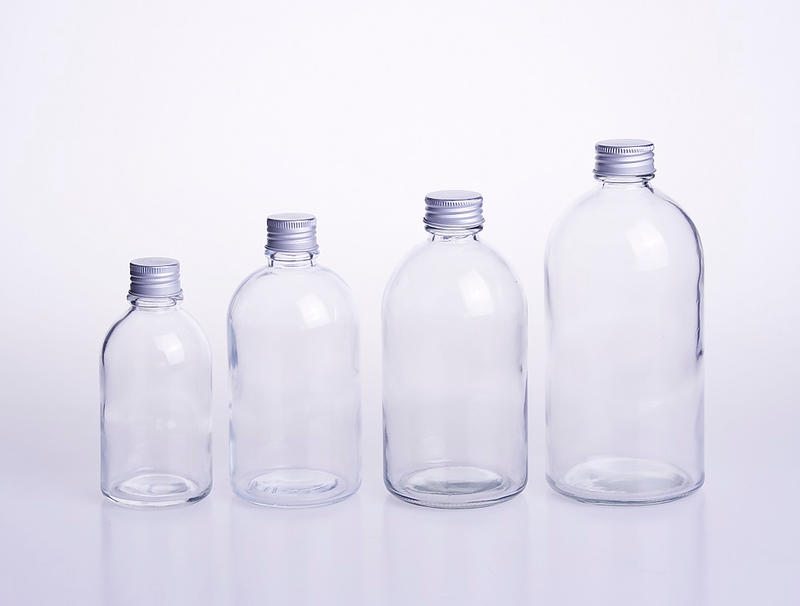 Boston Round Glass Beverage Bottle