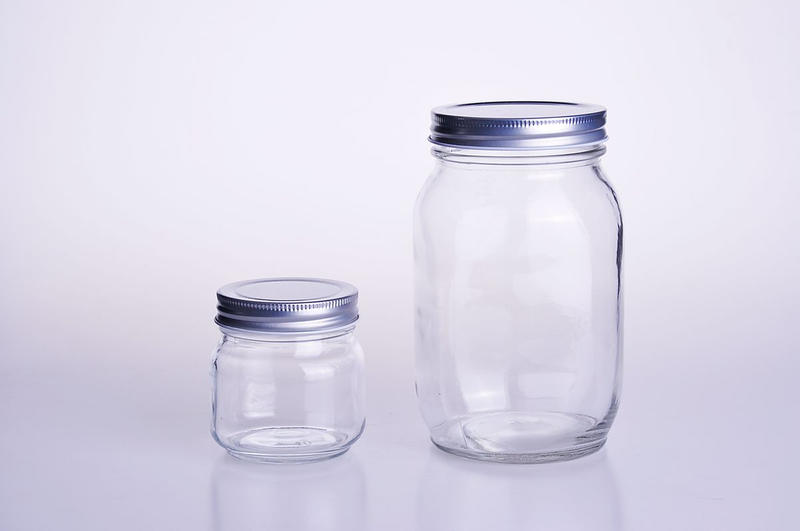 Square Style Glass Mason Jar with Metal Closure