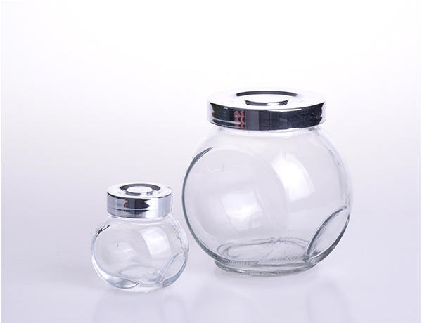 Ball Shaped Glass Storage Container Jar