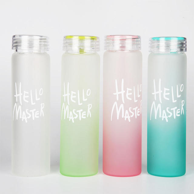 400ml Colorful Glass Water Bottle for Drinking